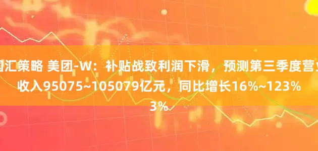 国汇策略 美团-W：补贴战致利润下滑，预测第三季度营业收入95075~105079亿元，同比增长16%~123%